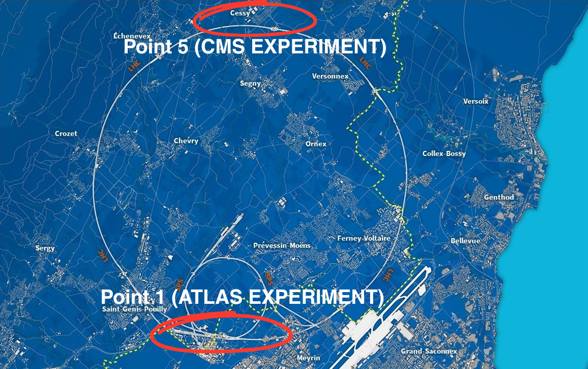 Map of some CERN sites