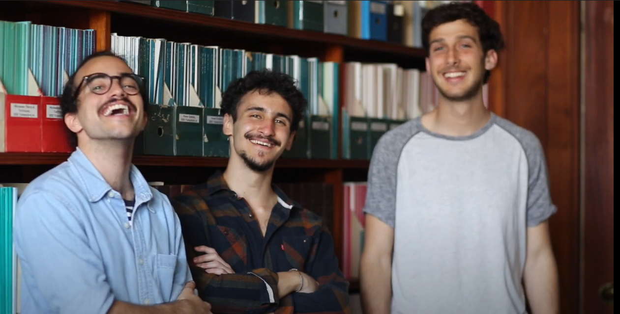 Left to right: Ignacio Hounie, Guillermo Etchebarne and Juan Elenter at Universidad de la República. Photo taken by Fátima Álvez.