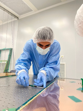 Me during assembling one of the ME0 GEM detectors. Photo taken by Ghaneemah Ali Asfour