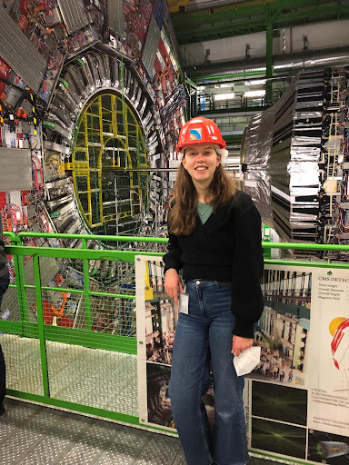 Jenny in her first time visiting the CMS experimental cavern. 