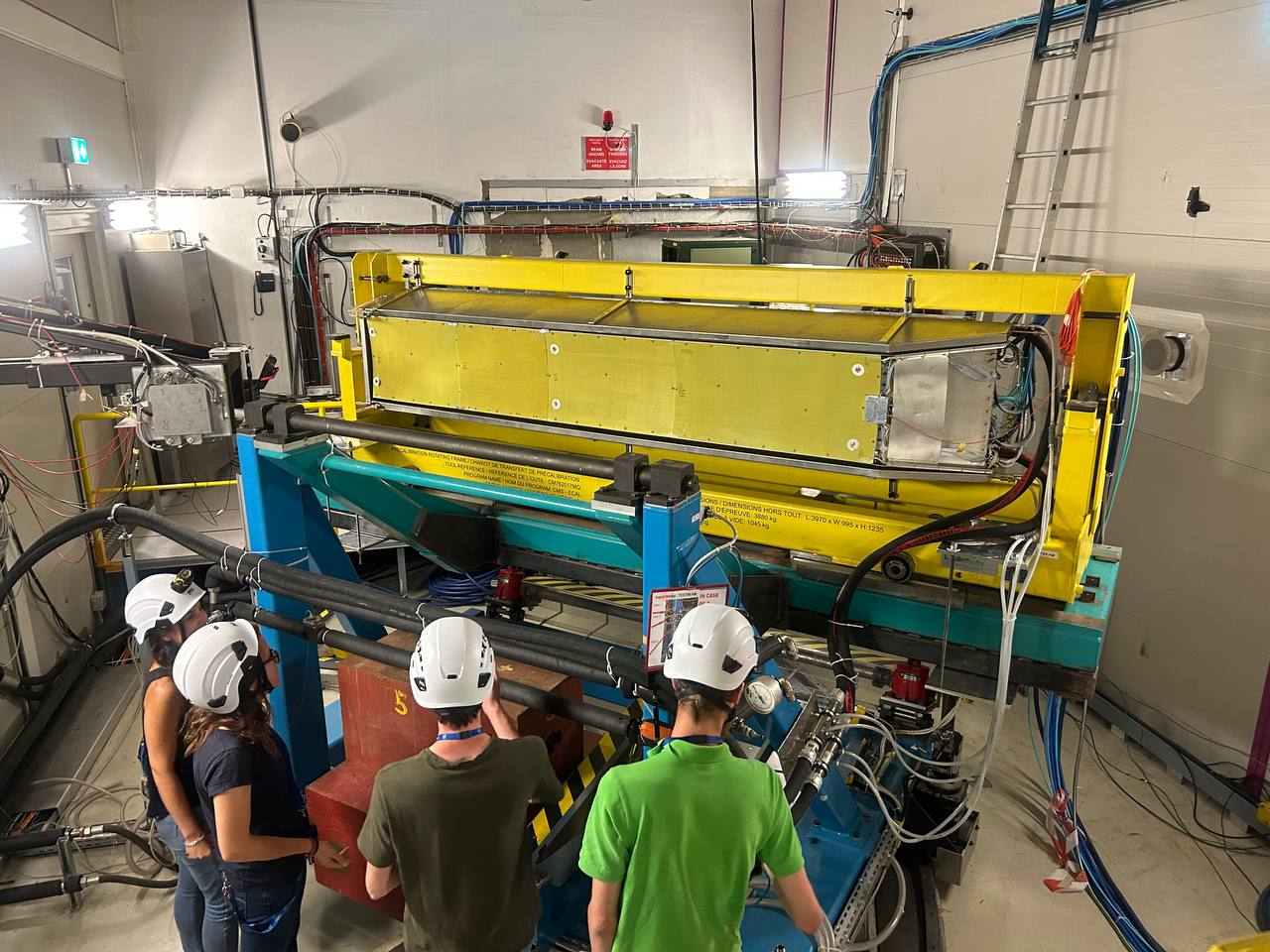 My colleagues in front of supermodule 36, the spare section of ECAL that we are using for the test beam 