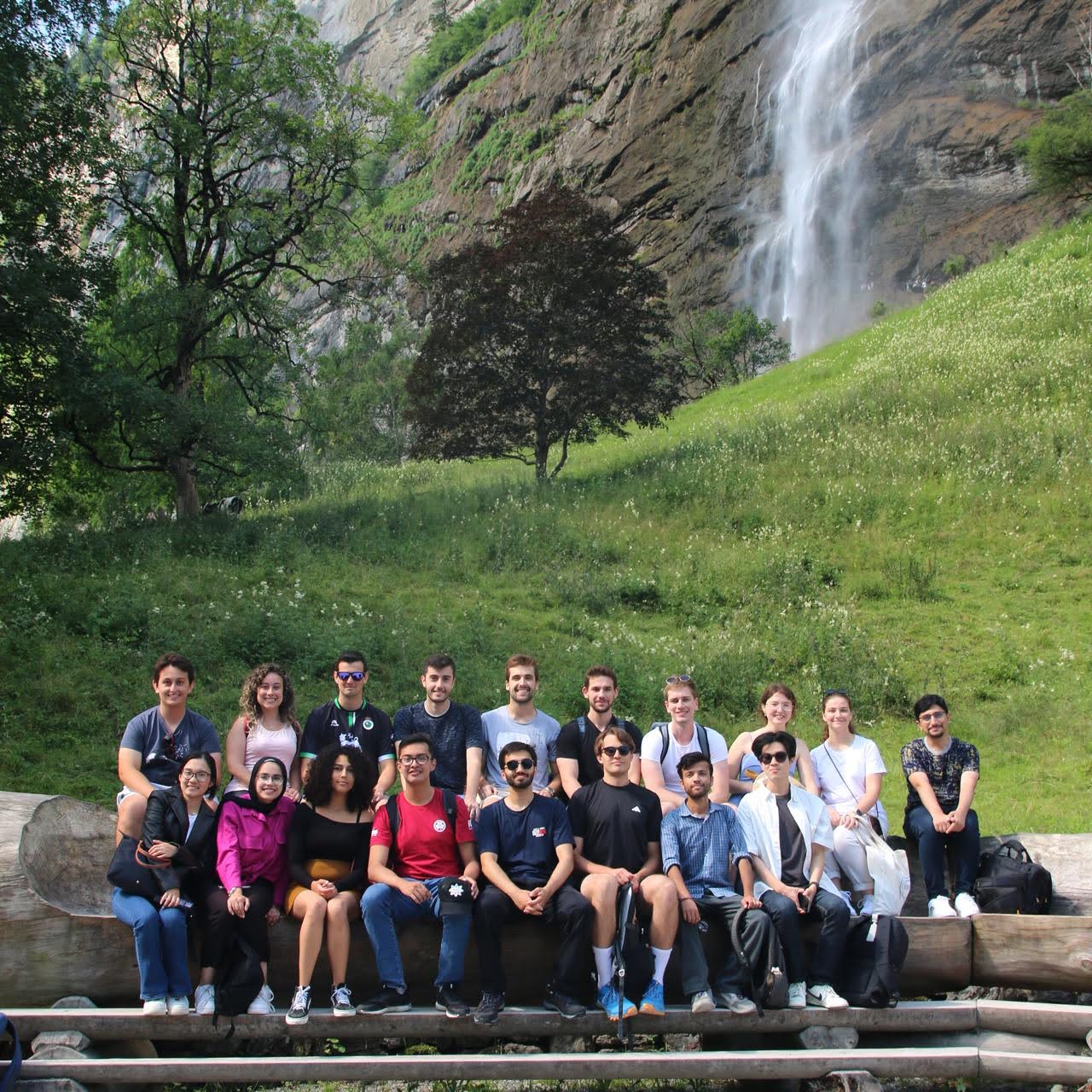 Summer Students on a trip to the Lauterbrunnen Waterfalls, Switzerland