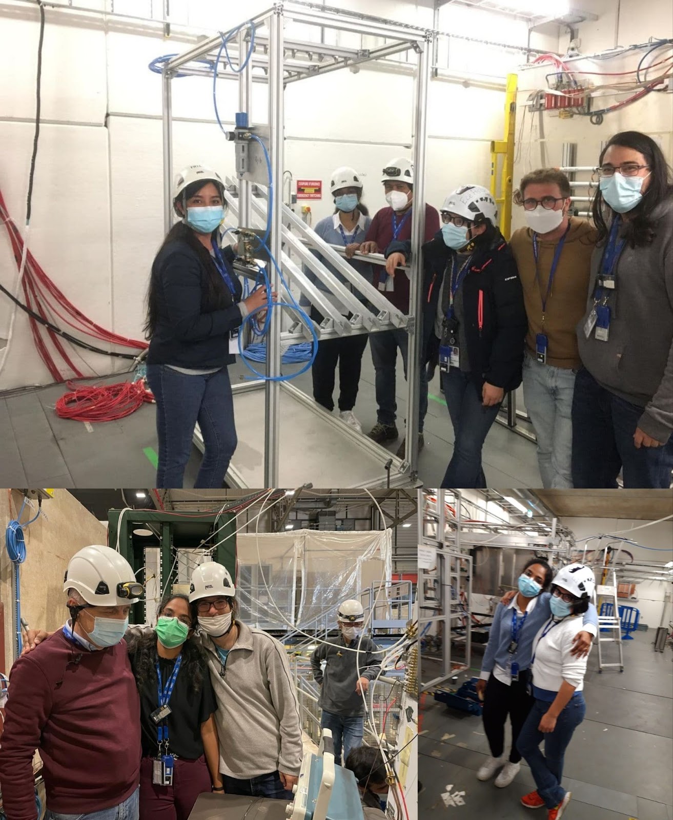 Moments with RPC colleagues during our test beam at CERN in October 2021 (Credits: Mehar Ali Shah, Ece Asilar and Irakli Lomidze).