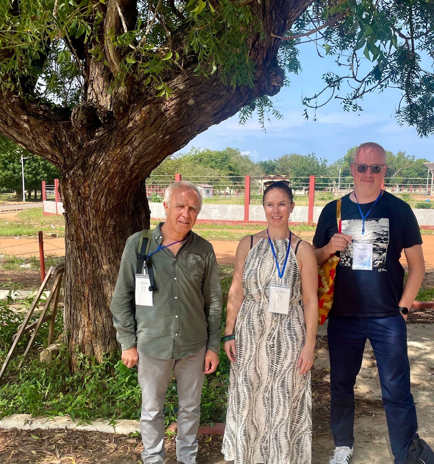 Left to right: Farid Ould-Saada, Kate Shaw, and the author at the University of Lome